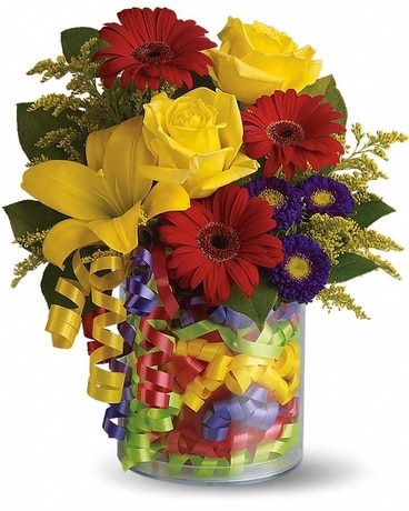 Birthday Ribbon Bouquet Flower Arrangement