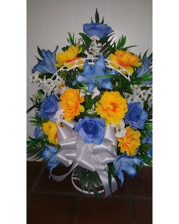 SILK FUNERAL BASKET Specialty Arrangement