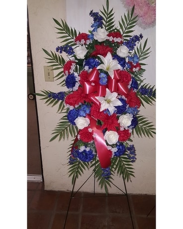 SILK STANDING SPRAY Sympathy Arrangement