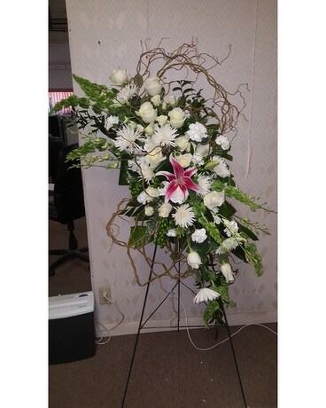WHITE STANDING SPRAY Funeral Arrangement