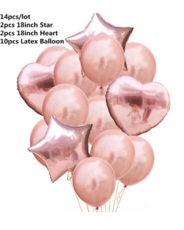 Rose Gold 14pc. Balloon Bouquet Flower Arrangement