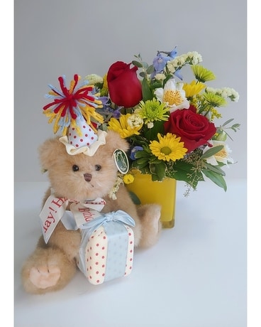 Beary Happy Birthday Flower Arrangement