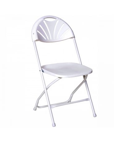 White Fan Back Chair Flower Arrangement