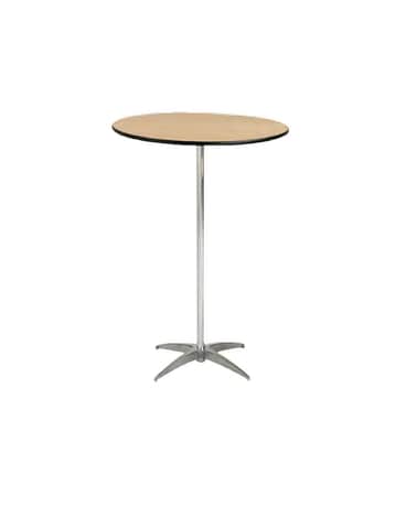 30” Round Highboy Cocktail Table Flower Arrangement