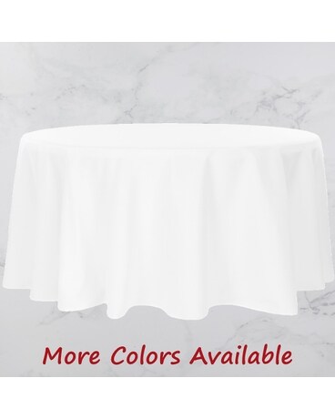 120” Round Linen Tablecloth Flower Arrangement
