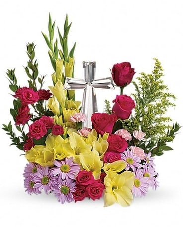 Crystal Cross Bouquet Flower Arrangement