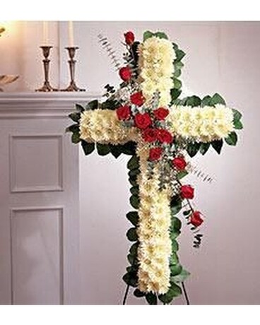 Standing Rose Cross Flower Arrangement