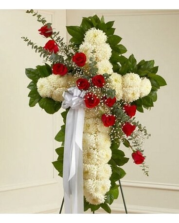 Peace and Prayers Standing Cross - Red