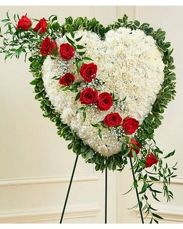 Always in My Heart Floral Heart - Red