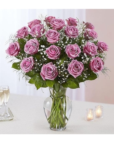 Ultimate Elegance Long Stem Lavender Roses Flower Arrangement