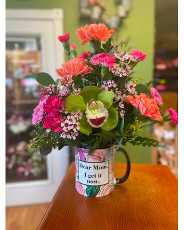 Dear Mom Mug Flower Arrangement