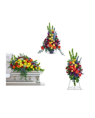 Vibrant Life Trio Funeral Arrangement