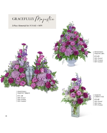 Gracefully Majestic 3-Piece Memorial Set Funeral Arrangement