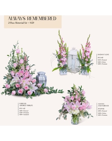 Always Remembered Memorial Set Funeral Arrangement