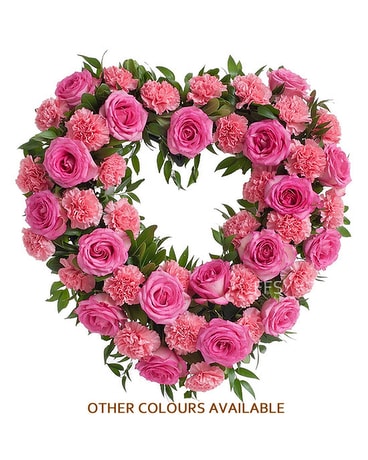 Heart in Pink Tones Funeral Arrangement