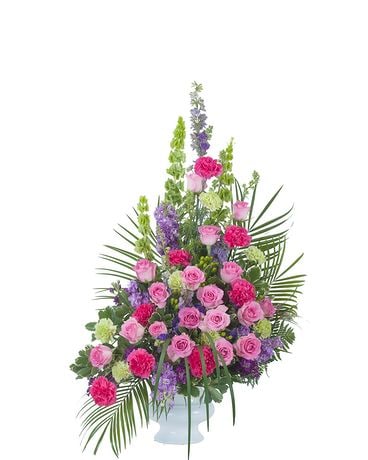 Forever Cherished Crescent Spray Funeral Arrangement