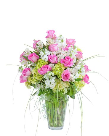 Pink and White Elegance Vase Flower Arrangement