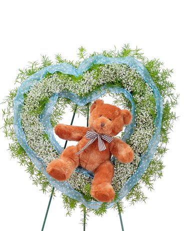 Tiny Angels Wreath in Blue Funeral Arrangement