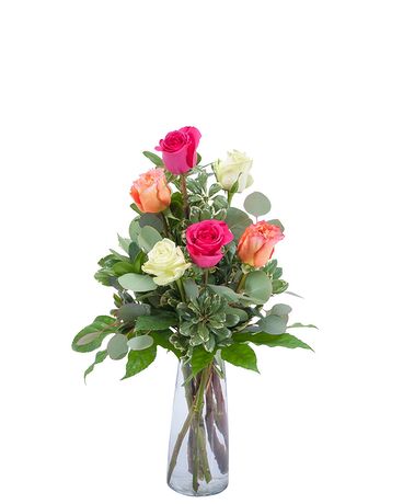 Six Roses Flower Arrangement