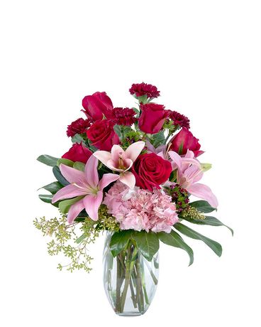 Blushing Rose Flower Arrangement