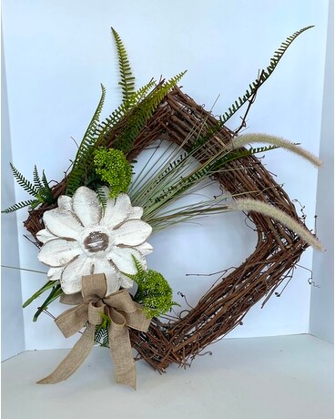 Wood Daisy Wreath Wreath