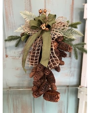 Pinecone Swag with Silk