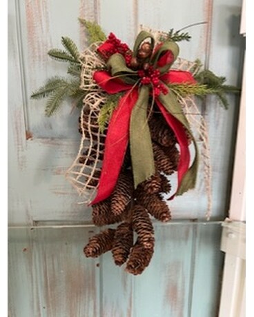Pinecone Swag with Silk
