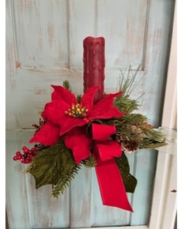 Silk Centerpiece with Candle Flower Arrangement