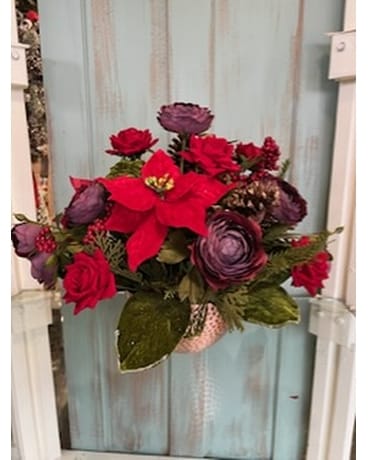 Silk Centerpiece in Copper Bowl Flower Arrangement
