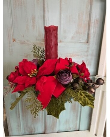 Silk Centerpiece and Candle Flower Arrangement
