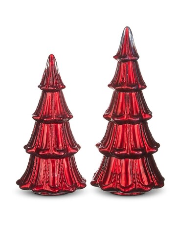 Red Mercury Glass Trees Gifts