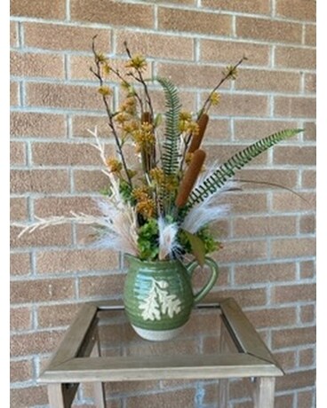 Cattails and Dried Autumn Pitcher Dried Flowers