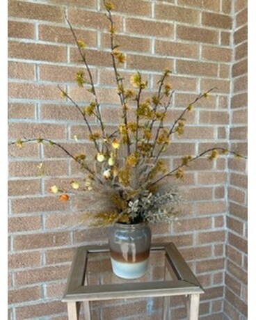 Silk Arrangement in Crock Dried Flowers