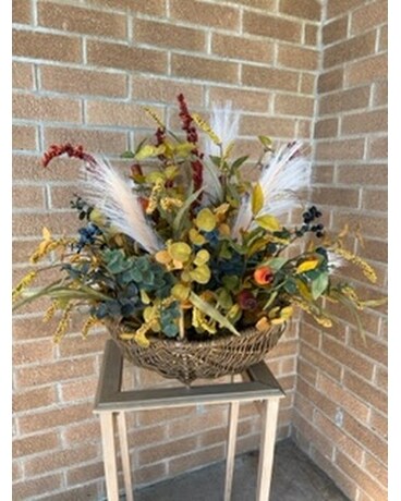 Woven Basket of Dried Autumn Flowers Dried Flowers