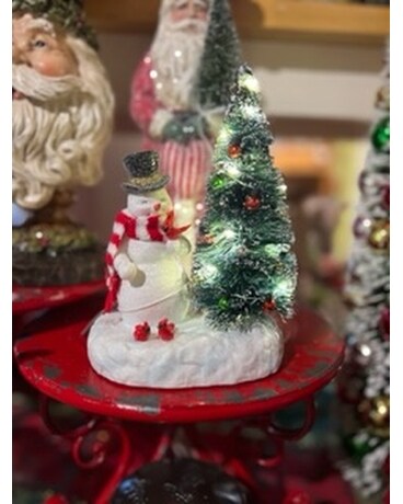 Snowman with Lighted Tree Gifts