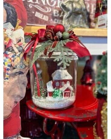 Glass Apothecary Jar with Glass House and Tree Gifts