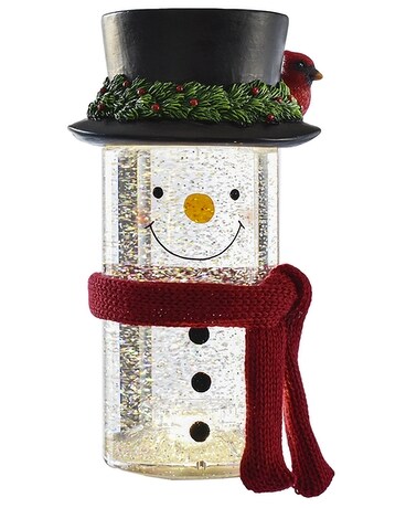 LED Light Up Cylinder Snowman Figurine Gifts