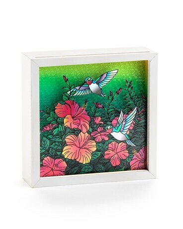 Hummingbird Floral LED Light Box Gifts