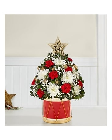 HOLIDAY FLOWER TREE MUSICAL MERRIMENT Flower Arrangement