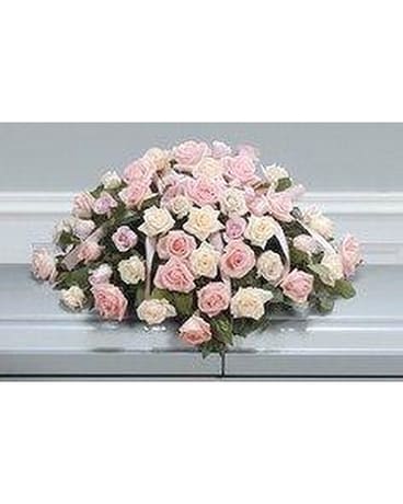 Soft and Beautiful Rose Casket Spray Flower Arrangement