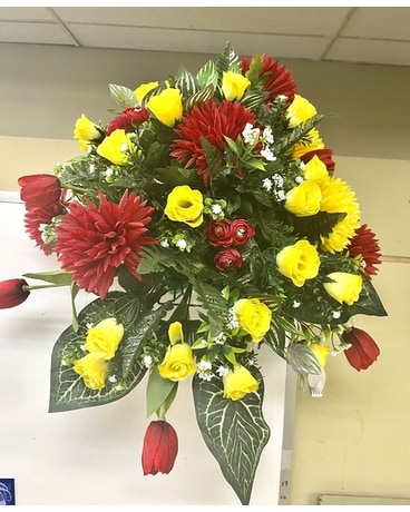 Headstone Silk Arrangement #1 Flower Arrangement