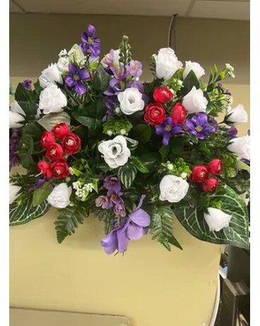 Headstone Silk Arrangement #2 Flower Arrangement