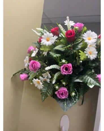 Headstone Silk Arrangement #4 Flower Arrangement