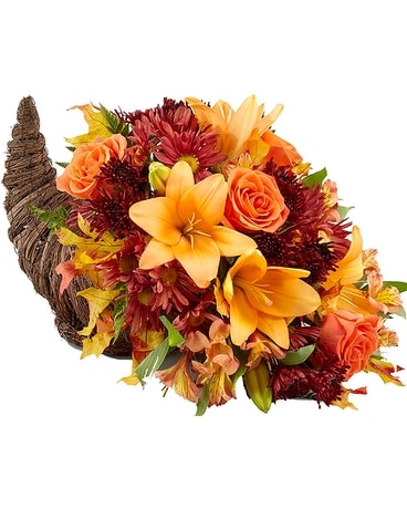 Family Gathering Cornucopia Flower Arrangement
