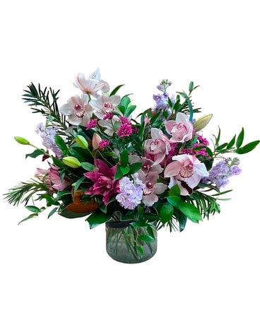 Orchids mixed vase arrangement Flower Arrangement