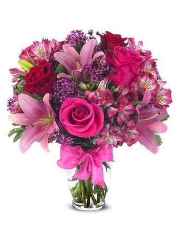 Rose And Lily Celebration Flower Arrangement