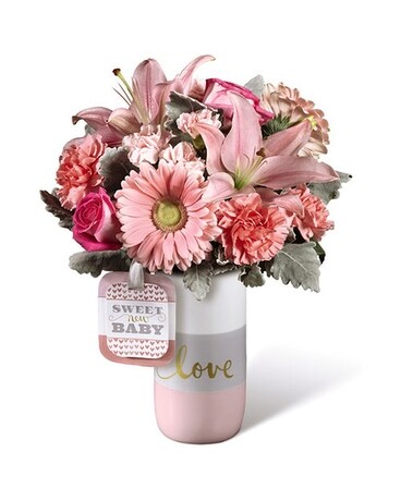 Sweet New Baby-Pink Flower Arrangement