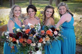 burgundy and white bouquet