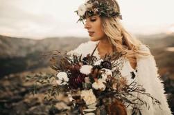 burgundy and white bouquet