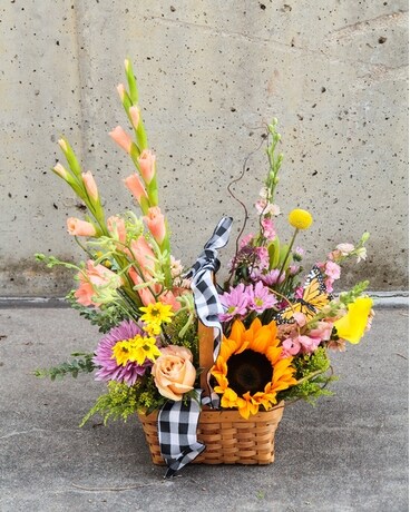Butterfly Basket Flower Arrangement